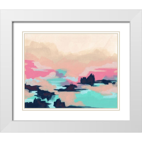 Calypso Coast I White Modern Wood Framed Art Print with Double Matting by Vess, June Erica