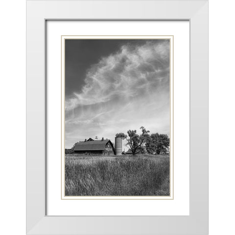 Farm Serenity I White Modern Wood Framed Art Print with Double Matting by Robertson, Leda
