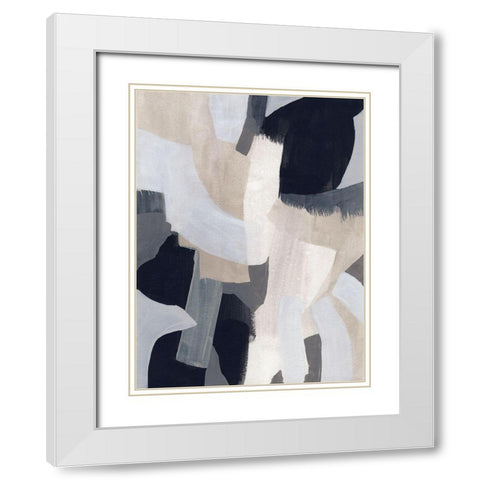 Neutral Veil I White Modern Wood Framed Art Print with Double Matting by Vess, June Erica
