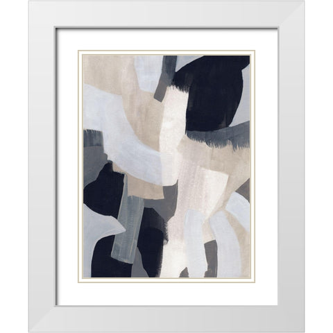Neutral Veil I White Modern Wood Framed Art Print with Double Matting by Vess, June Erica