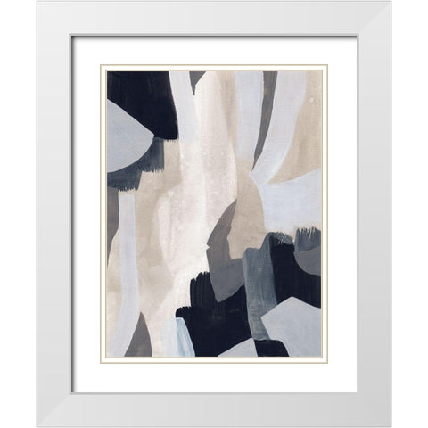 Neutral Veil II White Modern Wood Framed Art Print with Double Matting by Vess, June Erica