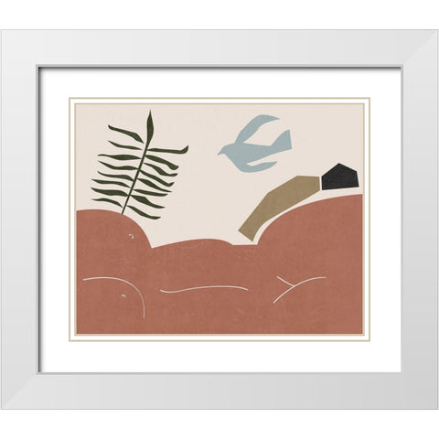 Other Land I White Modern Wood Framed Art Print with Double Matting by Wang, Melissa