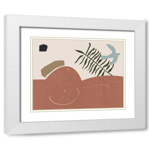 Other Land III White Modern Wood Framed Art Print with Double Matting by Wang, Melissa