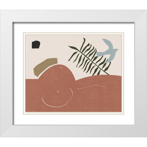 Other Land III White Modern Wood Framed Art Print with Double Matting by Wang, Melissa