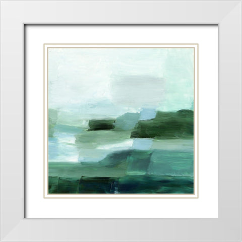 Verte Horizon I White Modern Wood Framed Art Print with Double Matting by Harper, Ethan