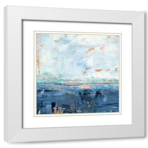 Serene Seascape II White Modern Wood Framed Art Print with Double Matting by Harper, Ethan