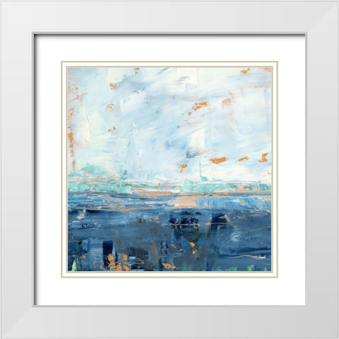 Serene Seascape II White Modern Wood Framed Art Print with Double Matting by Harper, Ethan