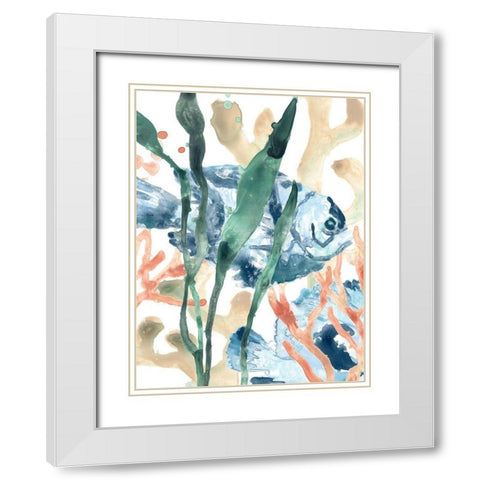 In the Kelp I White Modern Wood Framed Art Print with Double Matting by Vess, June Erica