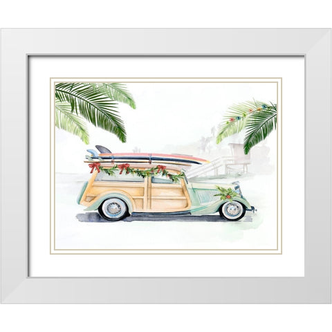So Cali Christmas II White Modern Wood Framed Art Print with Double Matting by Parker, Jennifer Paxton