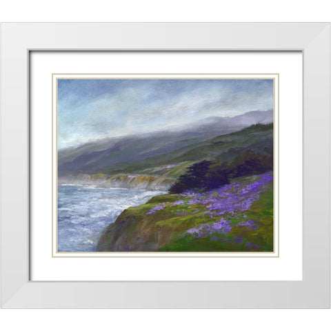 Montara White Modern Wood Framed Art Print with Double Matting by Finch, Sheila