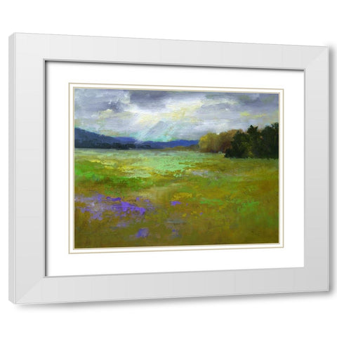 Springtime White Modern Wood Framed Art Print with Double Matting by Finch, Sheila