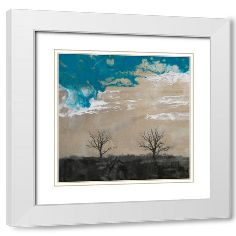 Two Trees II White Modern Wood Framed Art Print with Double Matting by Ludwig, Alicia