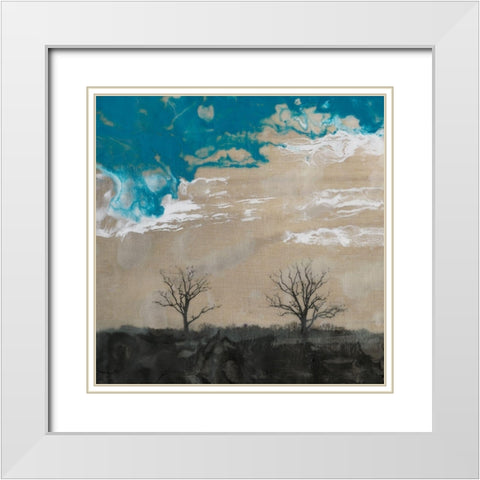 Two Trees II White Modern Wood Framed Art Print with Double Matting by Ludwig, Alicia