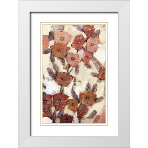 Floral Patterns I White Modern Wood Framed Art Print with Double Matting by OToole, Tim