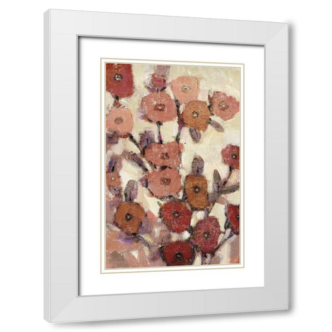 Floral Patterns II White Modern Wood Framed Art Print with Double Matting by OToole, Tim