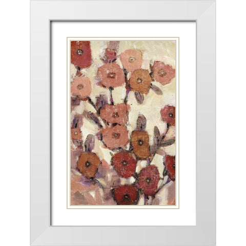 Floral Patterns II White Modern Wood Framed Art Print with Double Matting by OToole, Tim
