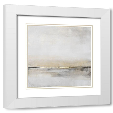 Horizontal Flow I White Modern Wood Framed Art Print with Double Matting by OToole, Tim