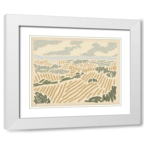 Paysage de Montpellier II White Modern Wood Framed Art Print with Double Matting by Green, Jacob