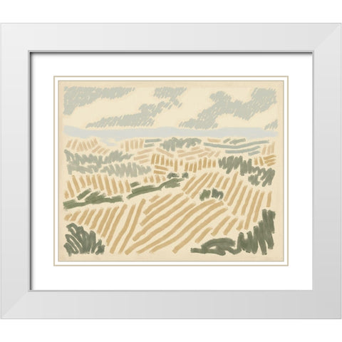 Paysage de Montpellier II White Modern Wood Framed Art Print with Double Matting by Green, Jacob