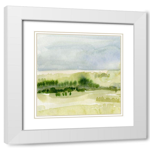 Tempered Horizon I White Modern Wood Framed Art Print with Double Matting by Caroline, Emma