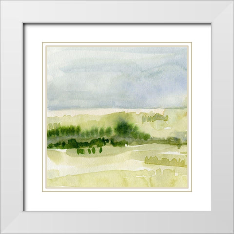 Tempered Horizon I White Modern Wood Framed Art Print with Double Matting by Caroline, Emma