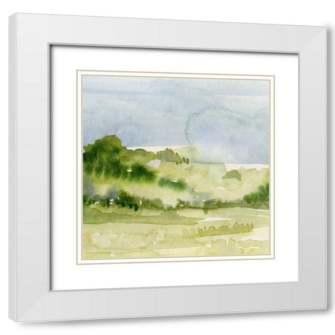 Tempered Horizon II White Modern Wood Framed Art Print with Double Matting by Caroline, Emma
