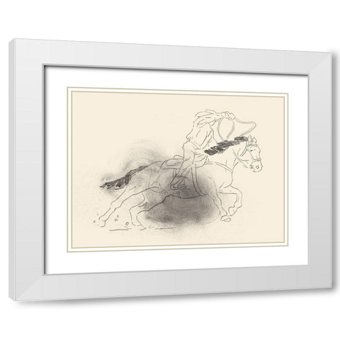 Roping Lessons I White Modern Wood Framed Art Print with Double Matting by Green, Jacob