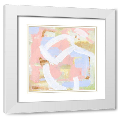 Champagne Blush I White Modern Wood Framed Art Print with Double Matting by Wang, Melissa