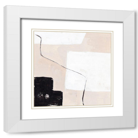 Beach Bricks I White Modern Wood Framed Art Print with Double Matting by Wang, Melissa