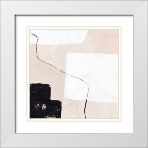 Beach Bricks I White Modern Wood Framed Art Print with Double Matting by Wang, Melissa