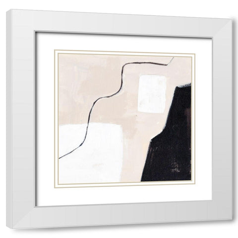 Beach Bricks II White Modern Wood Framed Art Print with Double Matting by Wang, Melissa