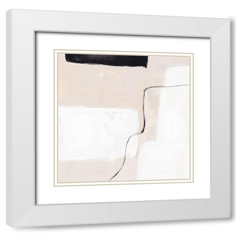 Beach Bricks III White Modern Wood Framed Art Print with Double Matting by Wang, Melissa