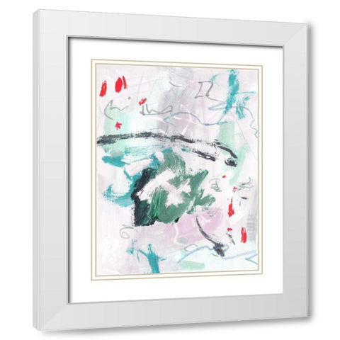 Rouge Splash I White Modern Wood Framed Art Print with Double Matting by Wang, Melissa