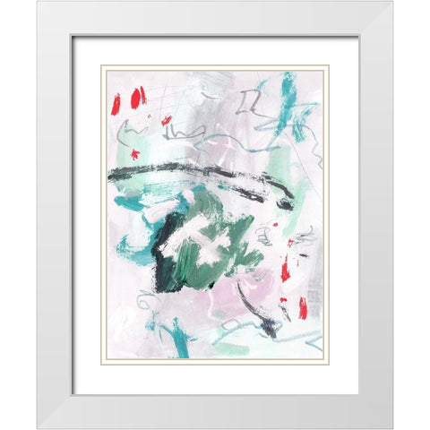 Rouge Splash I White Modern Wood Framed Art Print with Double Matting by Wang, Melissa