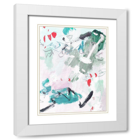 Rouge Splash II White Modern Wood Framed Art Print with Double Matting by Wang, Melissa