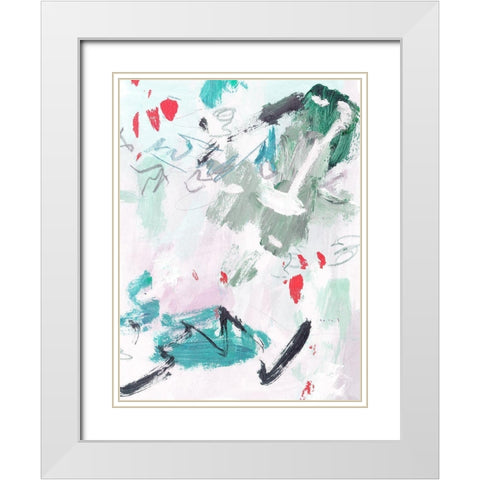 Rouge Splash II White Modern Wood Framed Art Print with Double Matting by Wang, Melissa