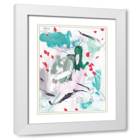 Rouge Splash III White Modern Wood Framed Art Print with Double Matting by Wang, Melissa