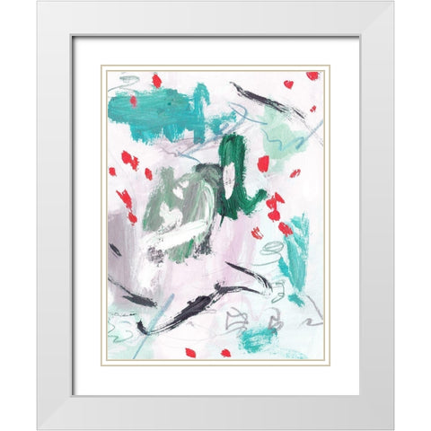 Rouge Splash III White Modern Wood Framed Art Print with Double Matting by Wang, Melissa