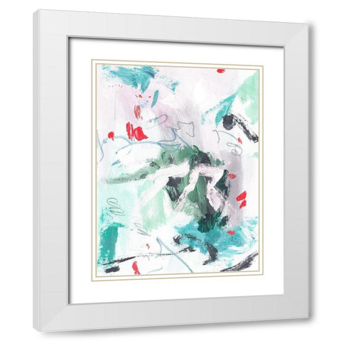 Rouge Splash IV White Modern Wood Framed Art Print with Double Matting by Wang, Melissa