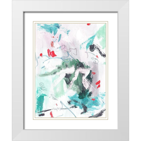 Rouge Splash IV White Modern Wood Framed Art Print with Double Matting by Wang, Melissa