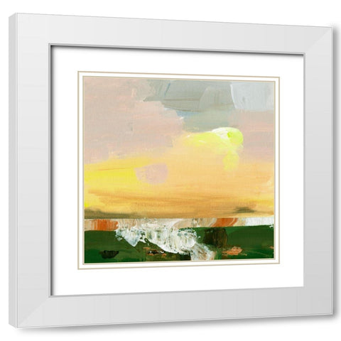 Wetland Sunrise III White Modern Wood Framed Art Print with Double Matting by Wang, Melissa