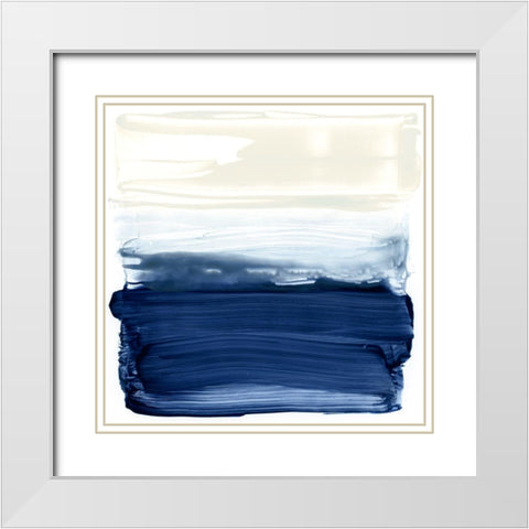 Ocean Brushstrokes II White Modern Wood Framed Art Print with Double Matting by Barnes, Victoria