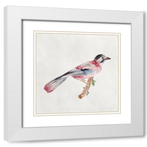 Bird Sketch I White Modern Wood Framed Art Print with Double Matting by Wang, Melissa