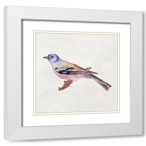 Bird Sketch II White Modern Wood Framed Art Print with Double Matting by Wang, Melissa