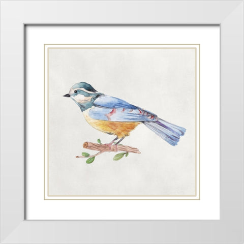 Bird Sketch V White Modern Wood Framed Art Print with Double Matting by Wang, Melissa