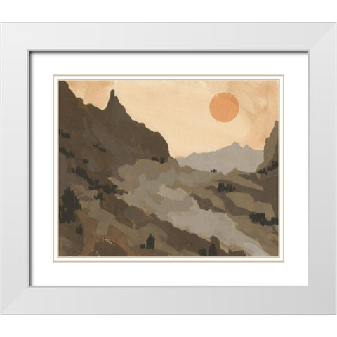 Thunder Rock I White Modern Wood Framed Art Print with Double Matting by Green, Jacob