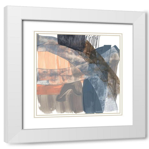 Neutrals and Coral I White Modern Wood Framed Art Print with Double Matting by Goldberger, Jennifer