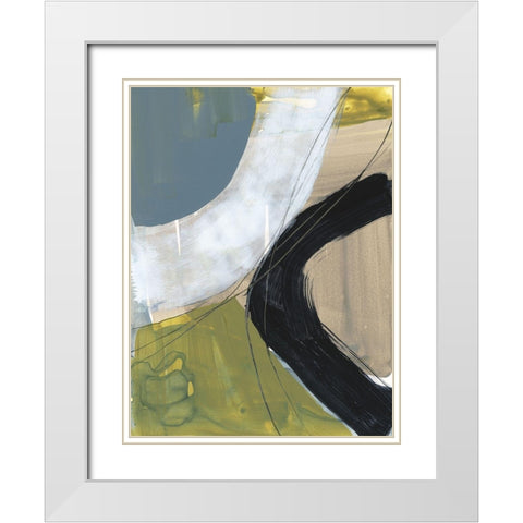 Intersecting Arcs I White Modern Wood Framed Art Print with Double Matting by Goldberger, Jennifer