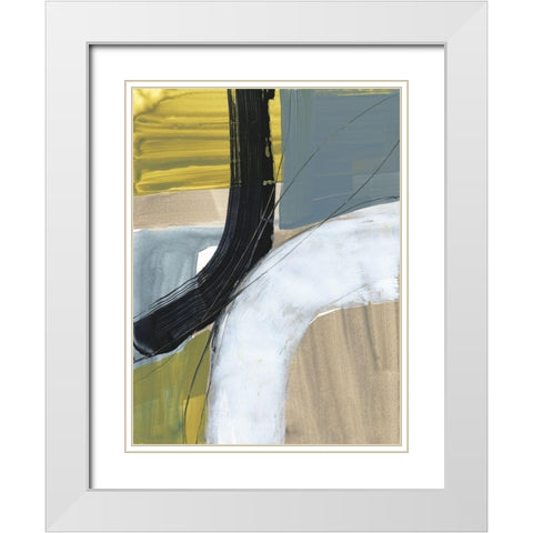 Intersecting Arcs II White Modern Wood Framed Art Print with Double Matting by Goldberger, Jennifer