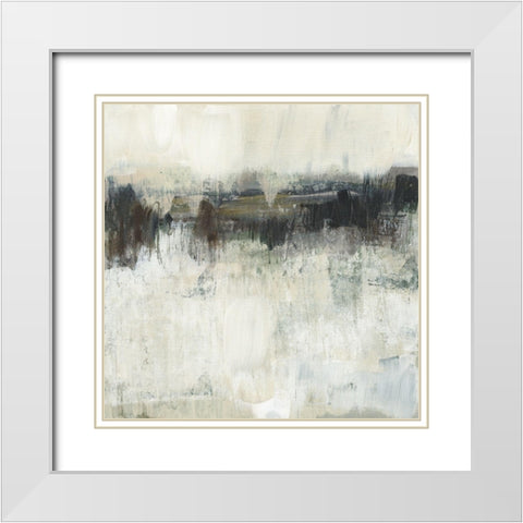 Neutral Horizon Line I White Modern Wood Framed Art Print with Double Matting by Goldberger, Jennifer